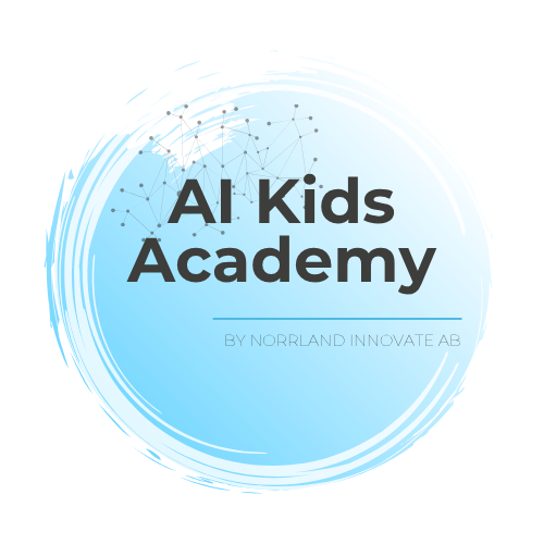 Logo AI Kids Academy Logo der AI Kids Academy mit blauem Hintergrund und spielerischer Schriftart.